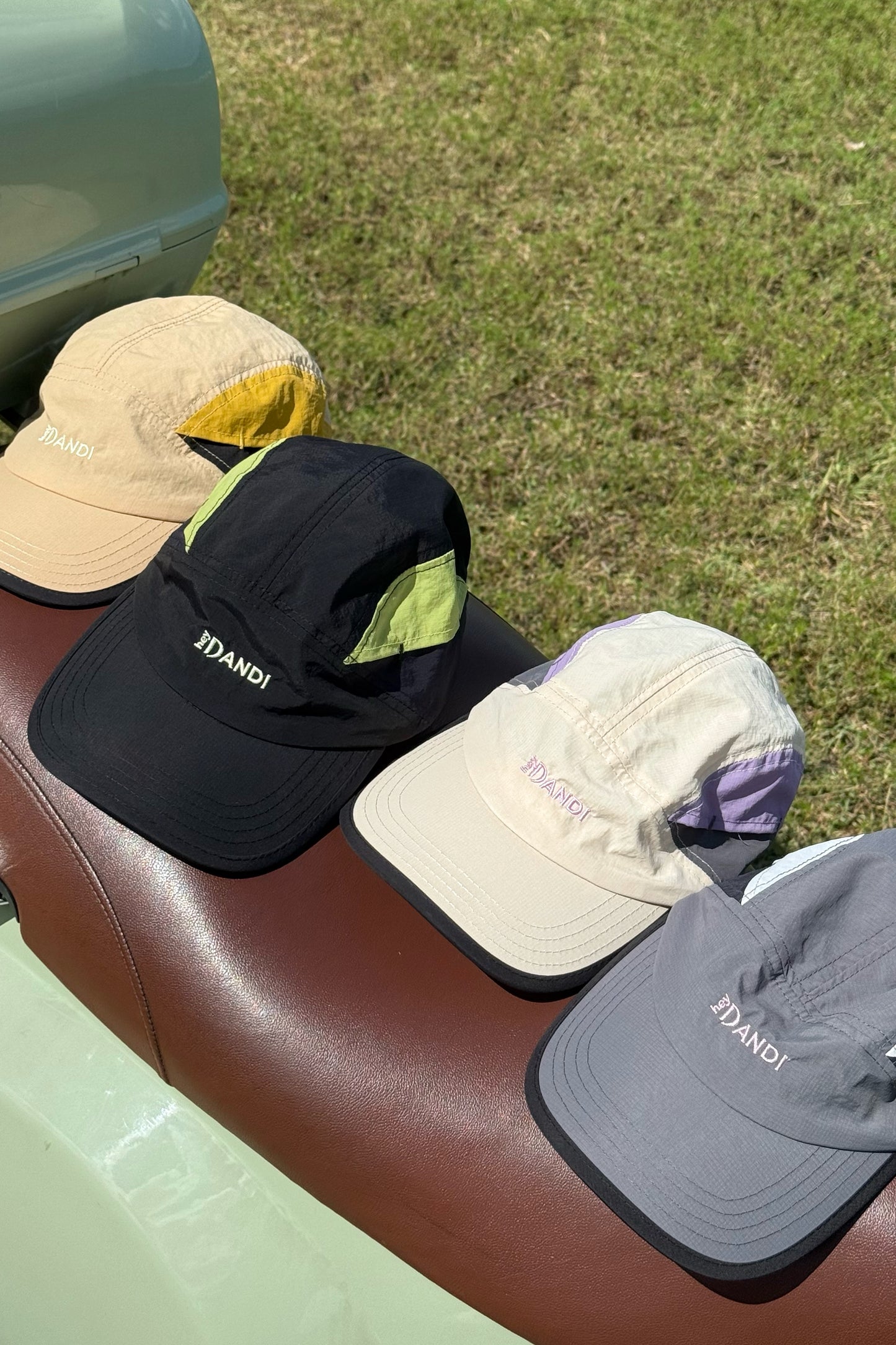 BLACK // Green & Dark Blue// Outdoor 5-Panel Cap